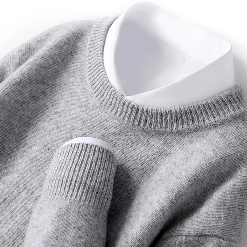 Fijngebreide Crewneck Trui Heren Regular Fit