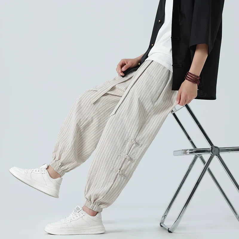 Kyoto Comfort Katoenen Linnen Broek