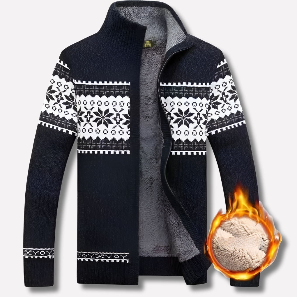 Scandinavisch Gebreid Heren Fleece Vest Met Rits - Xandor
