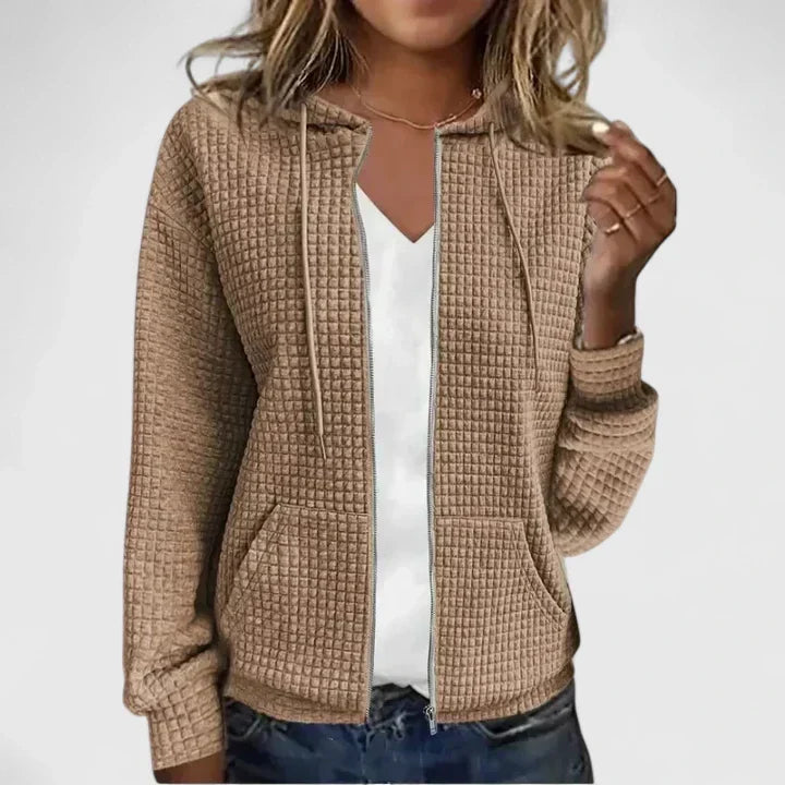 MYRA – GEQUILTE ZIP-UP HOODIE