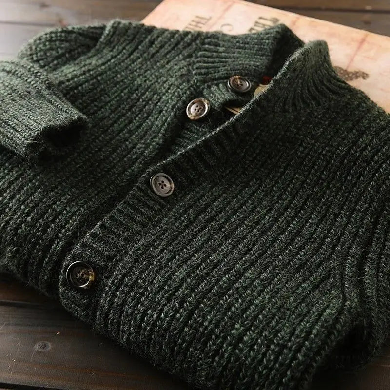 Mason Staande Kraag Wol Cardigan