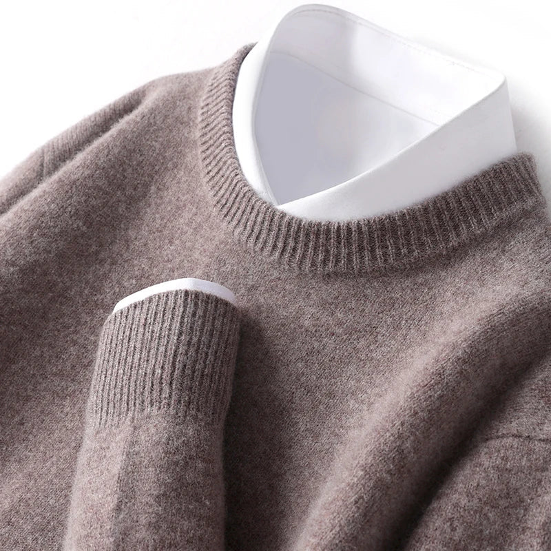 Fijngebreide Crewneck Trui Heren Regular Fit