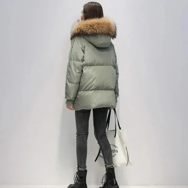 Comfortabel Dames Winterjas Met Imitatiebont - Ami
