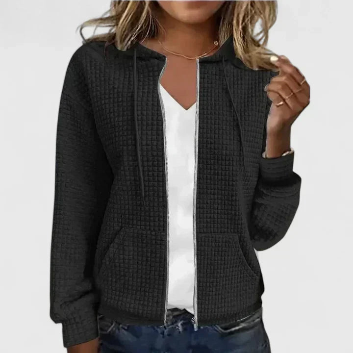 MYRA – GEQUILTE ZIP-UP HOODIE