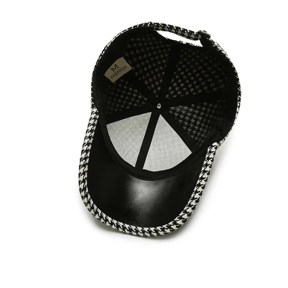 Klassieke Houndstooth Leren Pet