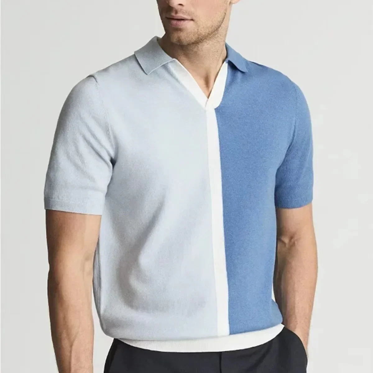Leclerc Dual-Tone Knit Polo