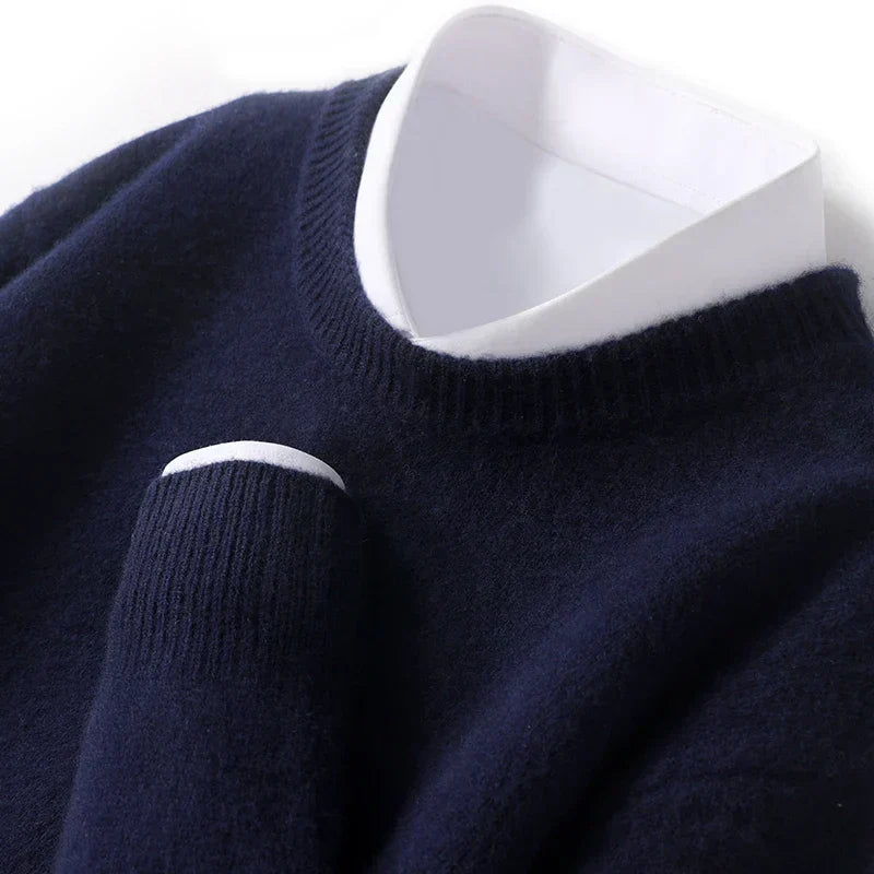 Fijngebreide Crewneck Trui Heren Regular Fit