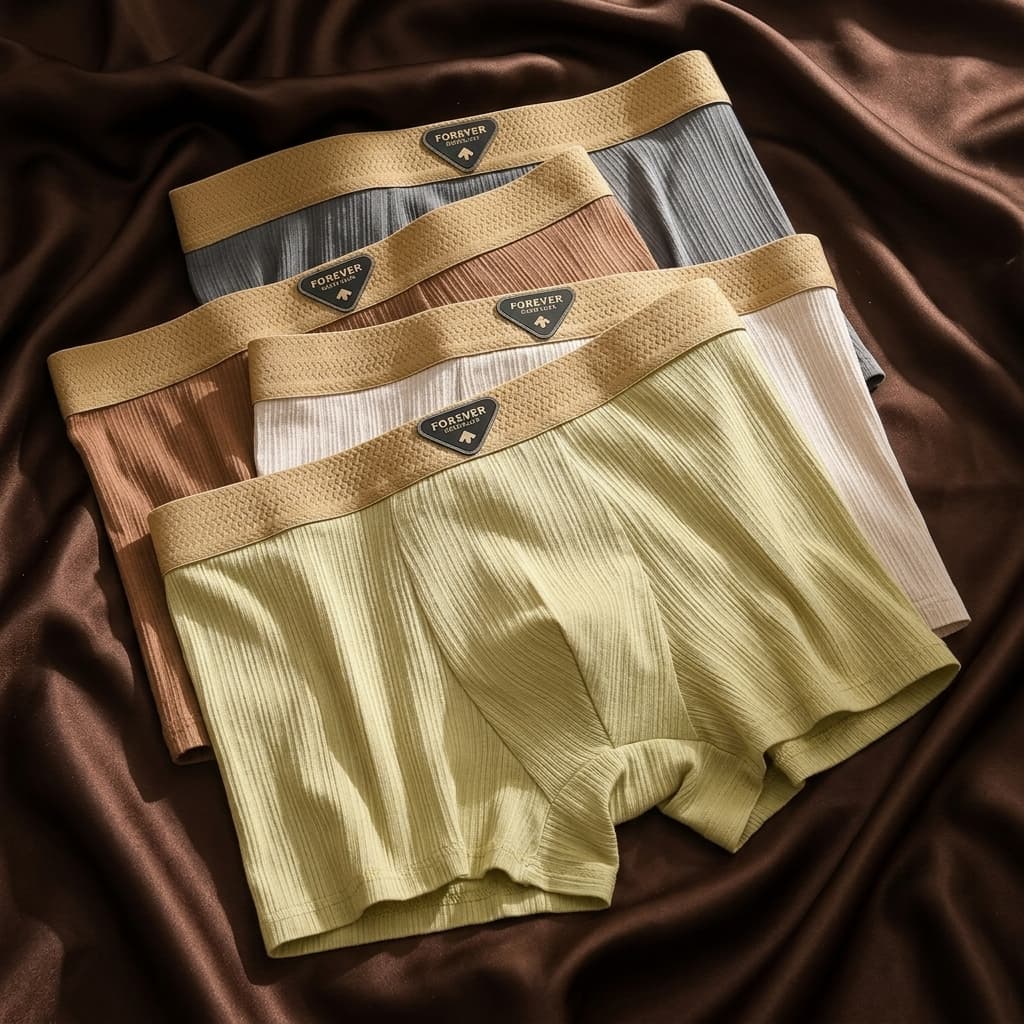 Kuro Geribbelde Biologische Katoenen Boxershort Set