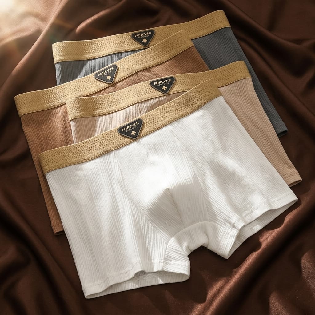 Kuro Geribbelde Biologische Katoenen Boxershort Set