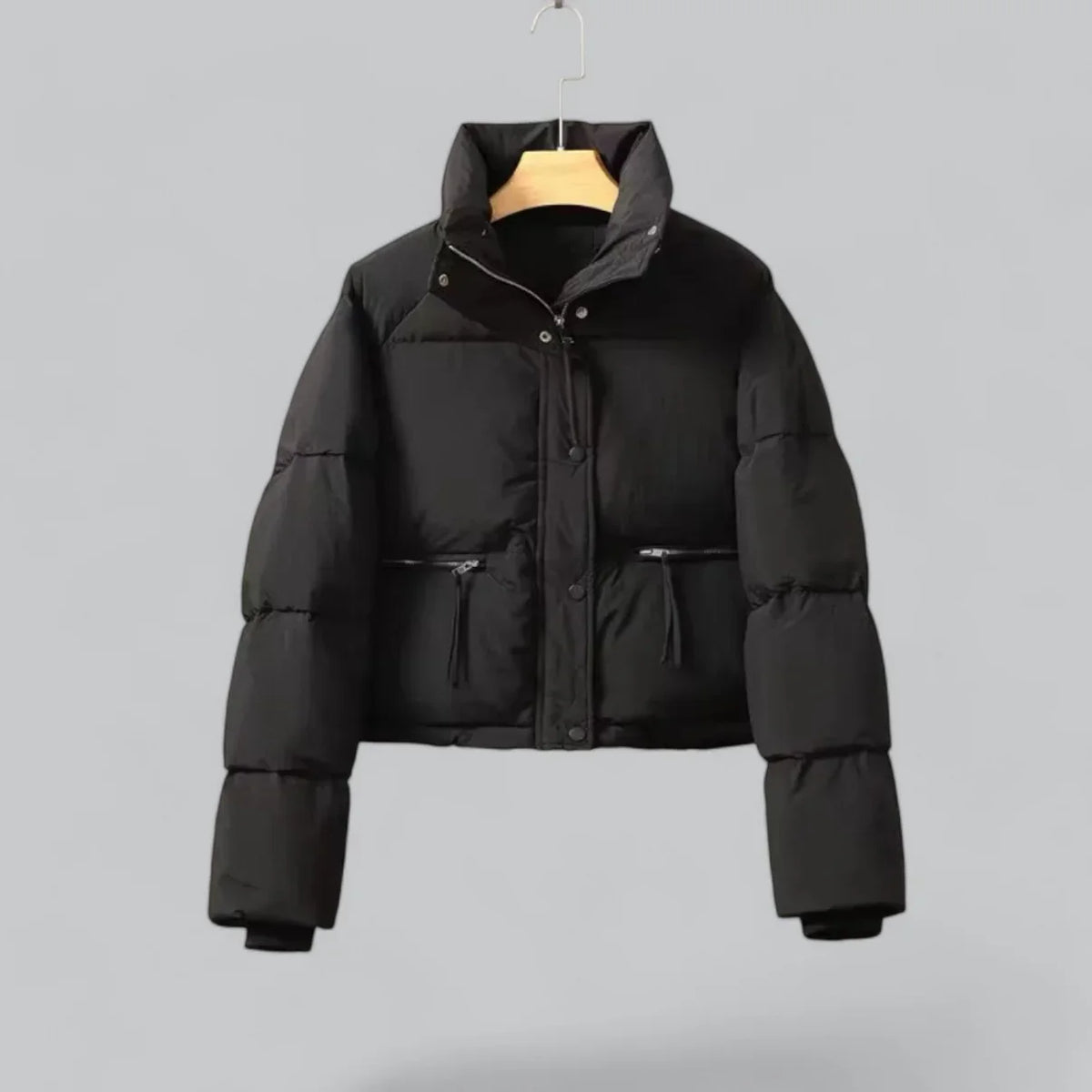 Comfortabel Puffer Korte Winterjas Met Openstaande Kraag Voor Dames - Rachel