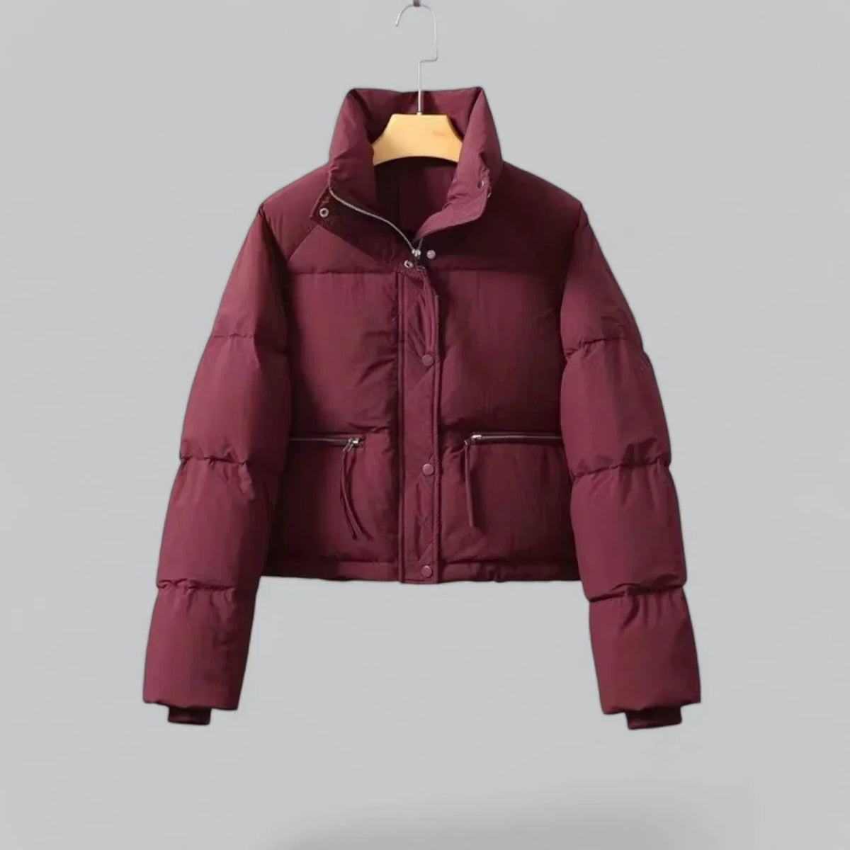 Comfortabel Puffer Korte Winterjas Met Openstaande Kraag Voor Dames - Rachel