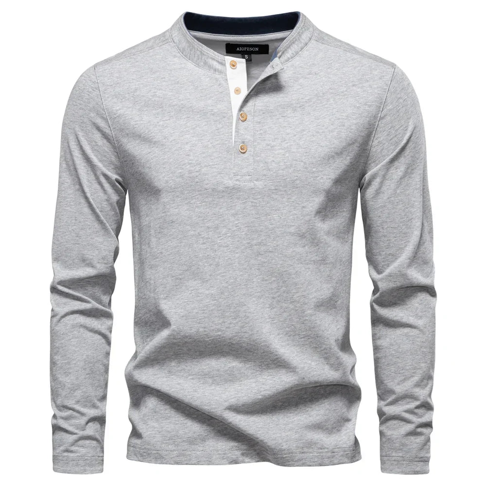 Barry | Henley Heren  Shirt Met Lange Mouwen