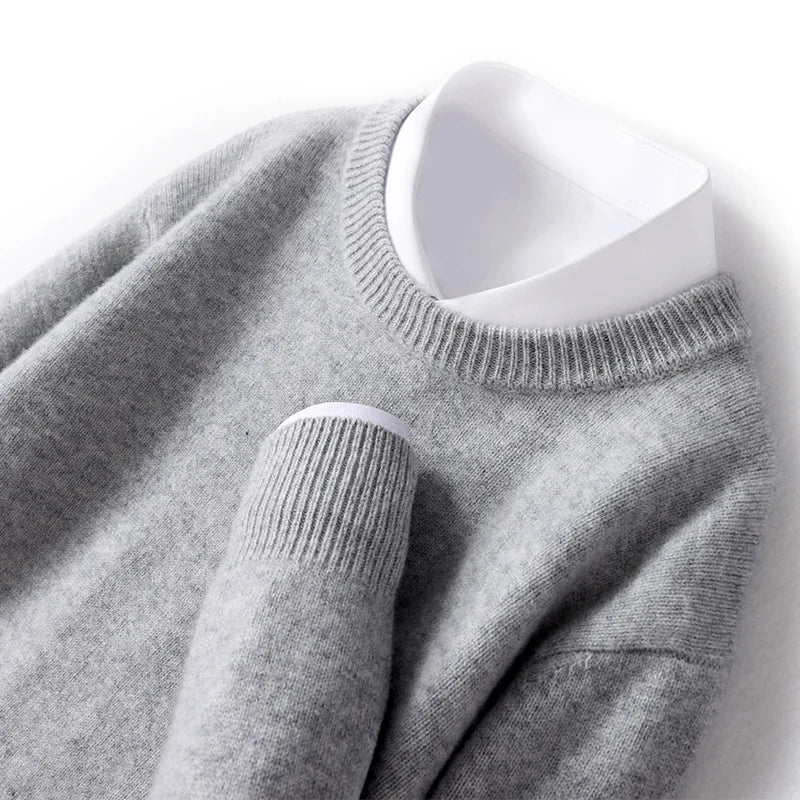 Fijngebreide Crewneck Trui Heren Regular Fit