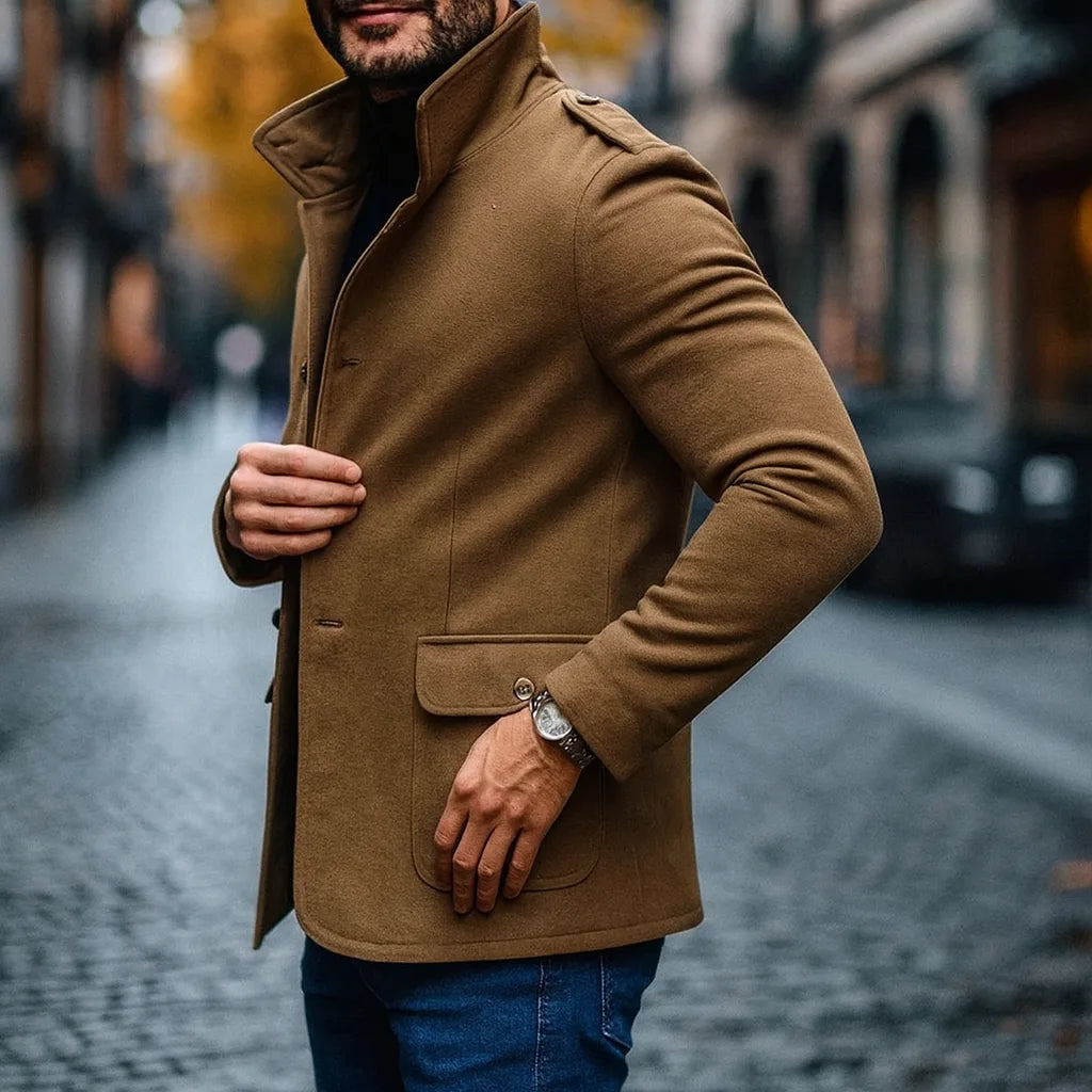 Tommy | Slim fit jas met opstaande kraag en knoopsluiting