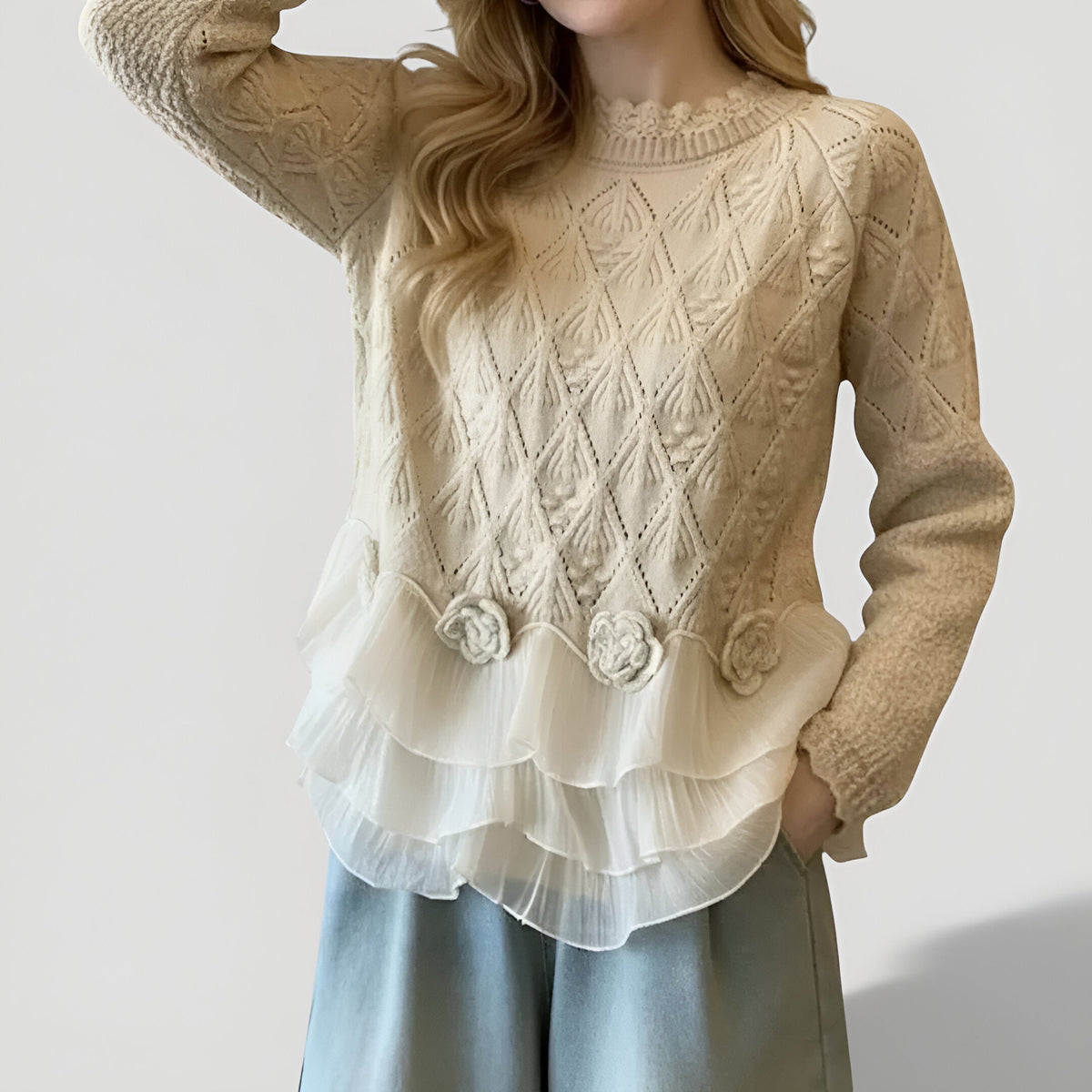 Trui Dames | Elegante Ruffle Design