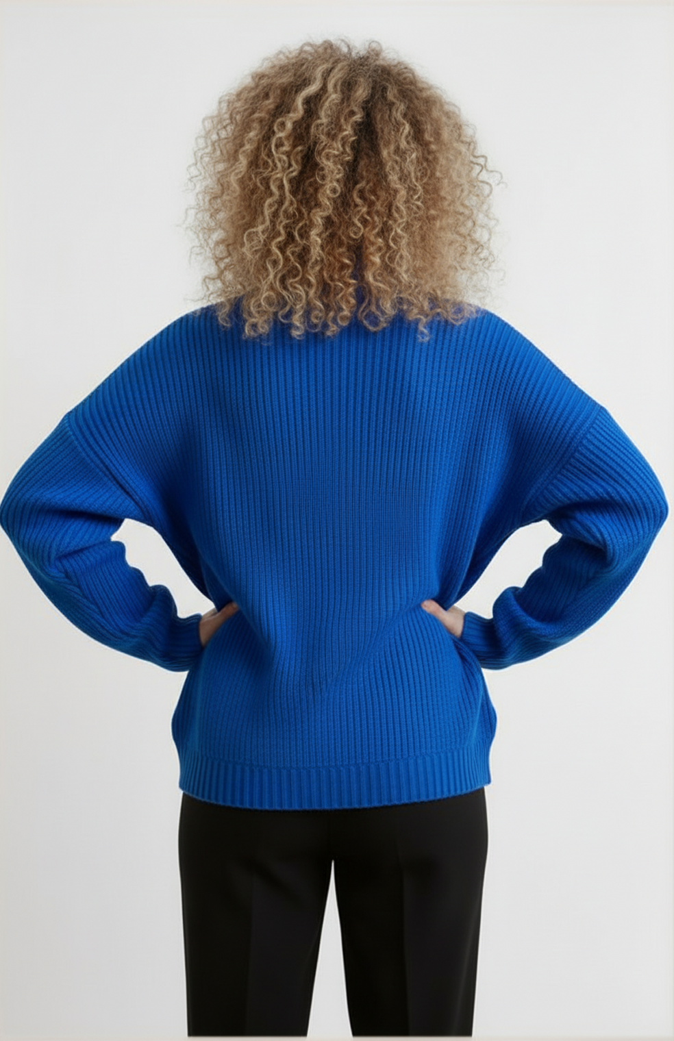 Trui Dames | Oversized Ronde Hals met Geribde Structuur