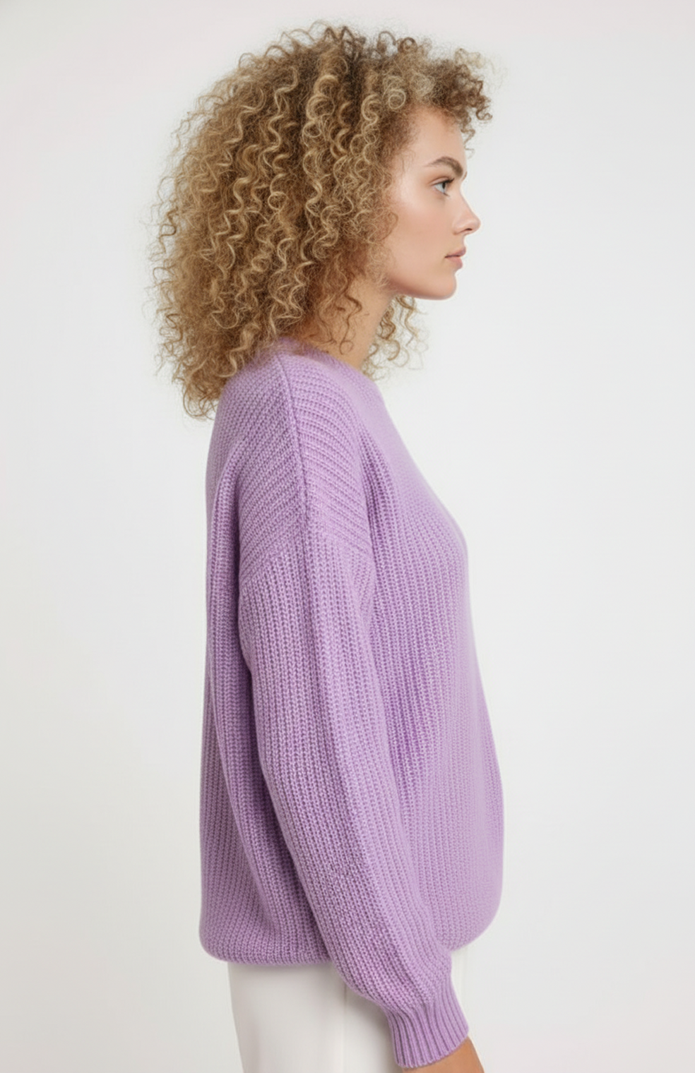 Trui Dames | Oversized Ronde Hals met Geribde Structuur