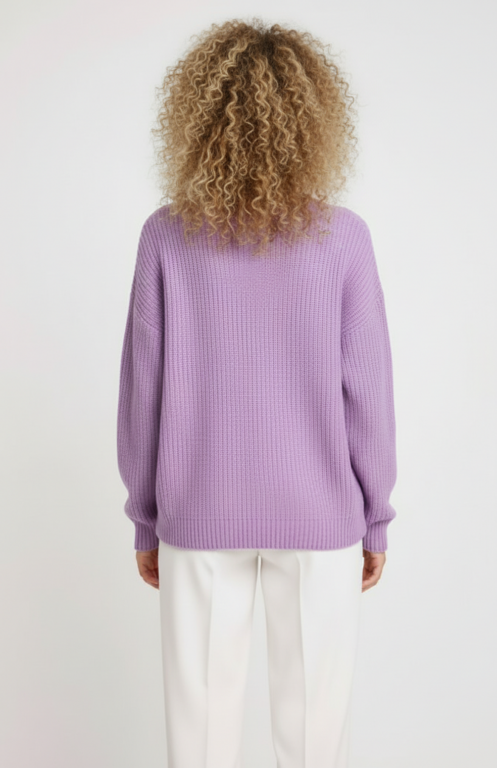 Trui Dames | Oversized Ronde Hals met Geribde Structuur