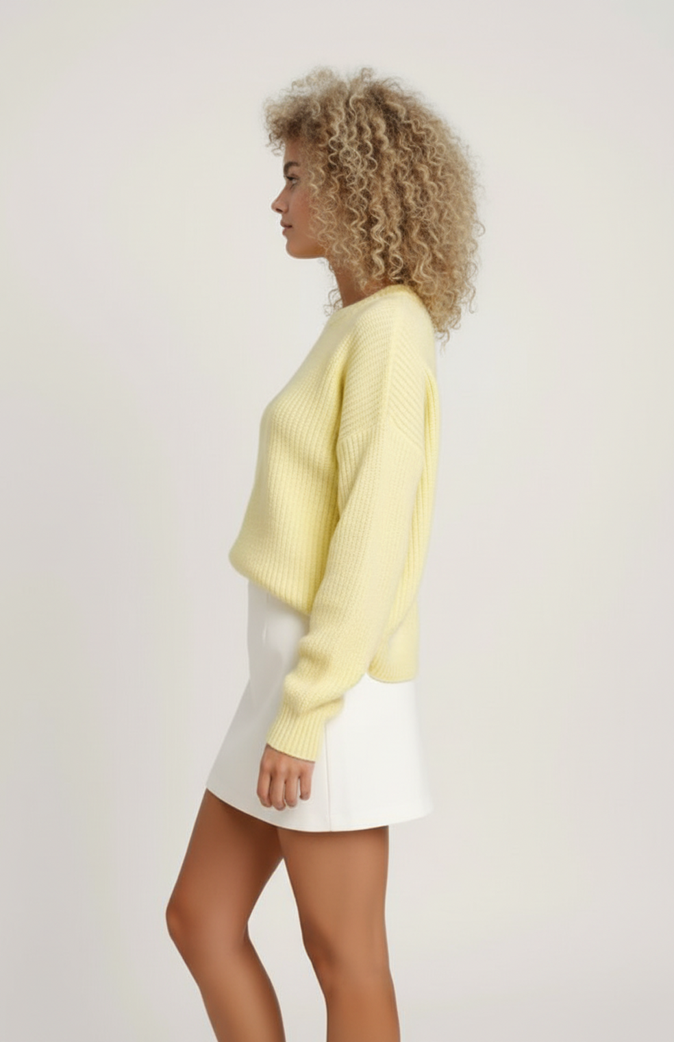 Trui Dames | Oversized Ronde Hals met Geribde Structuur