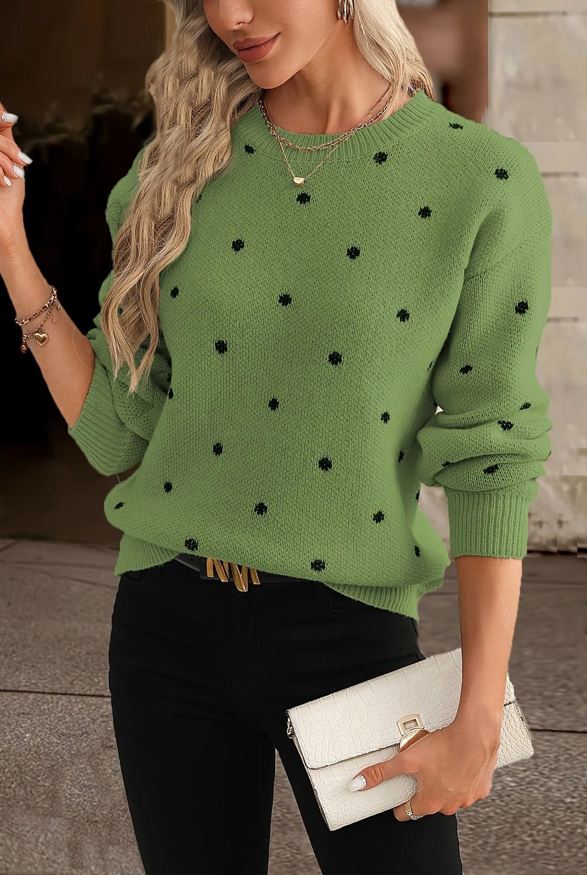 Trui Dames | Polkadot & Ronde Hals
