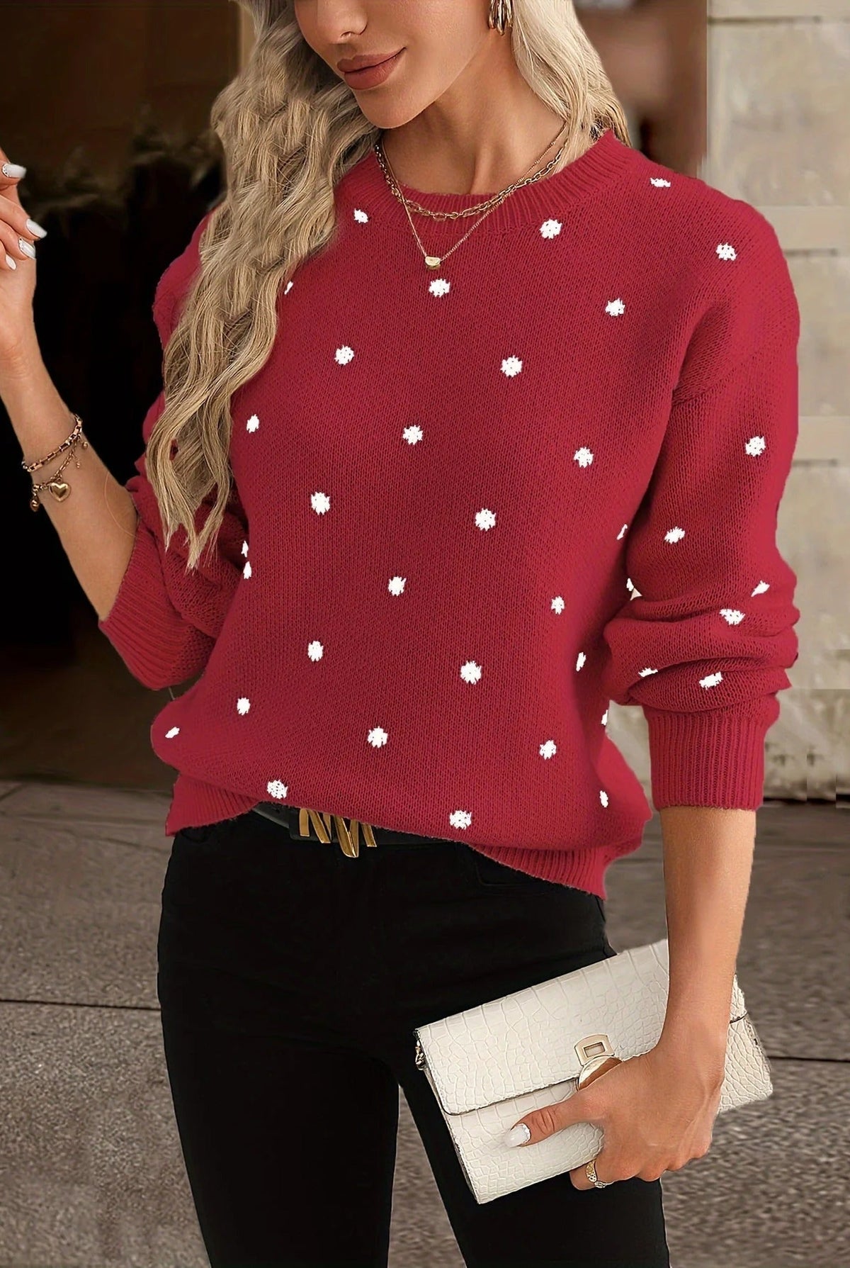 Trui Dames | Polkadot & Ronde Hals