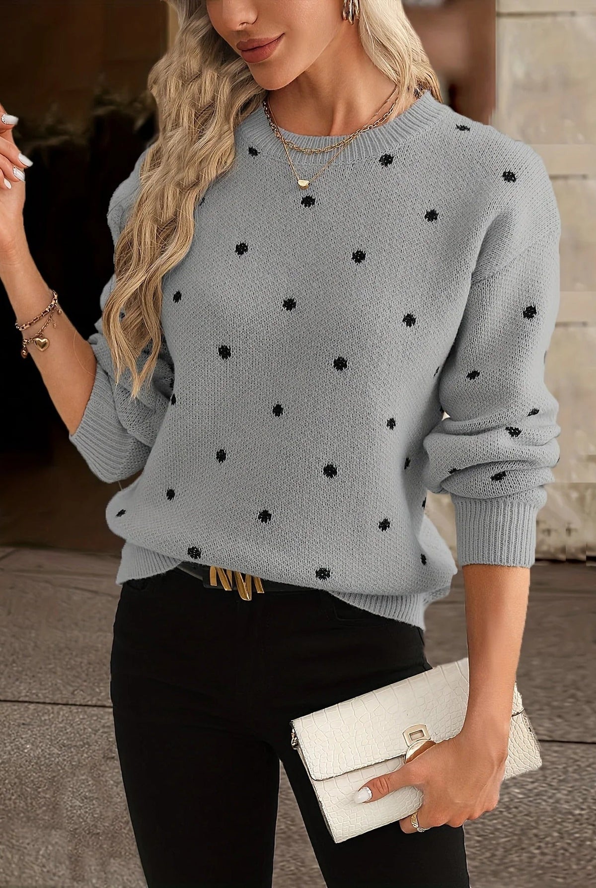 Trui Dames | Polkadot & Ronde Hals