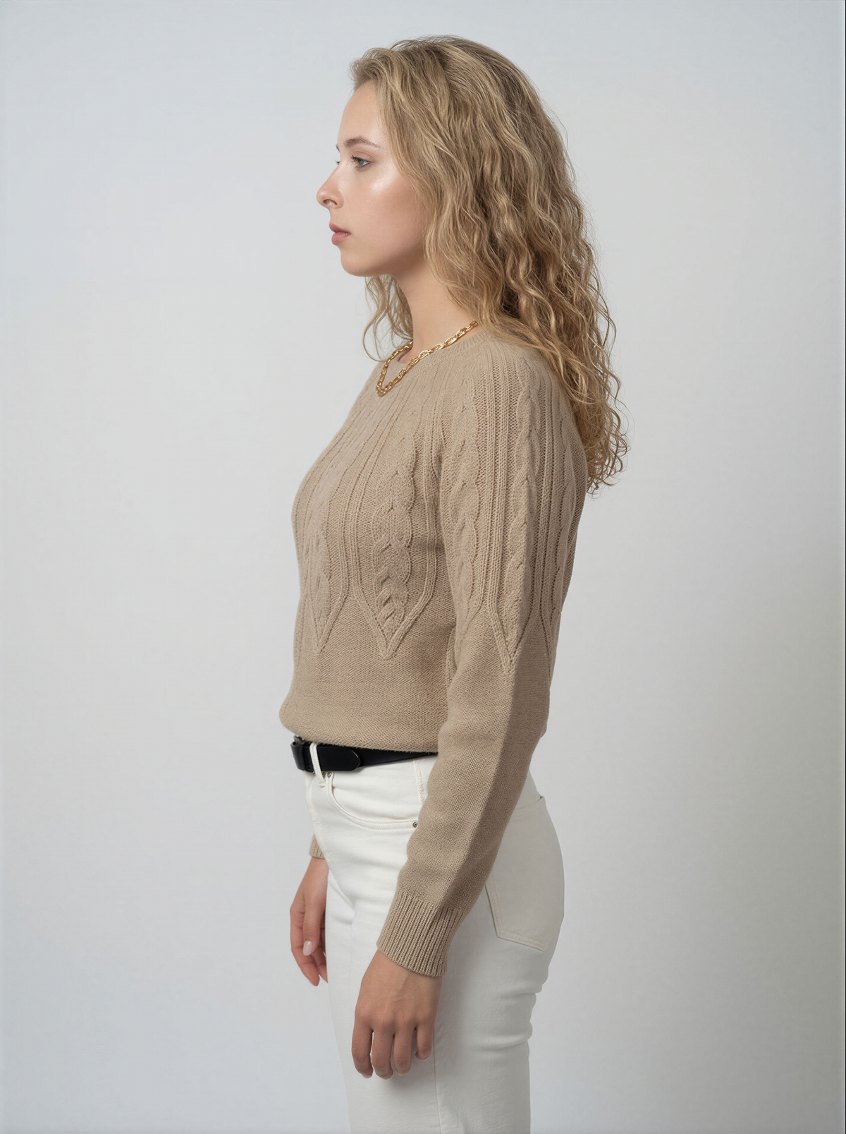Trui Dames | Tijdloze Kabelstructuur met Ronde Hals