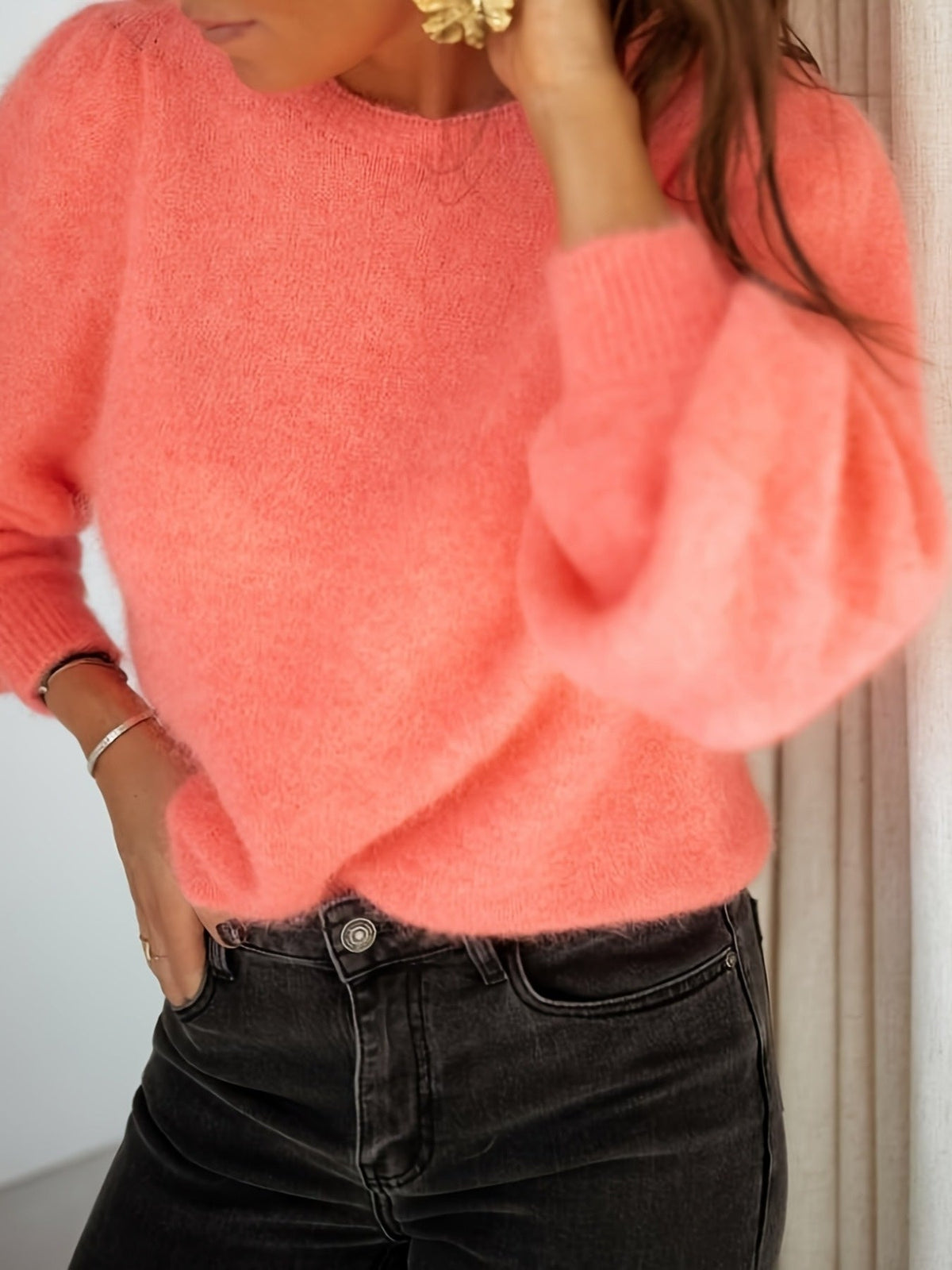 Trui Dames met Geribde Manchetten | Warm & Zacht Comfort