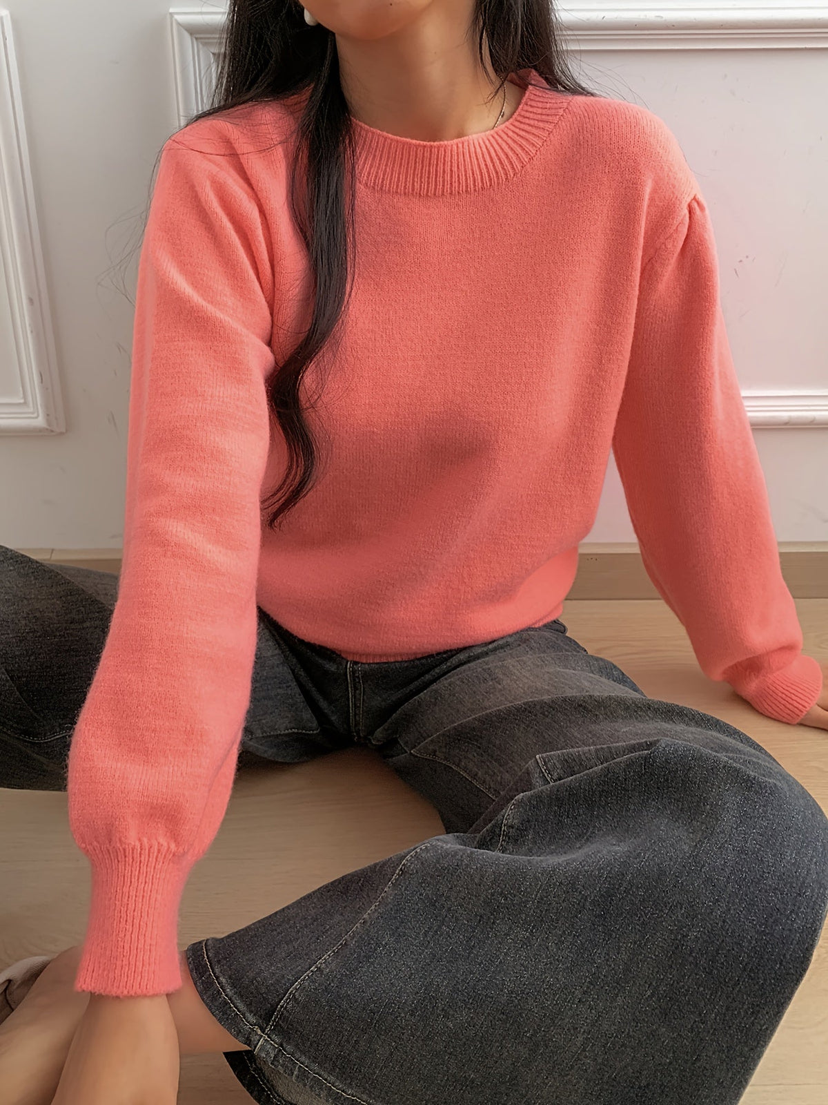 Trui Dames met Geribde Manchetten | Warm & Zacht Comfort