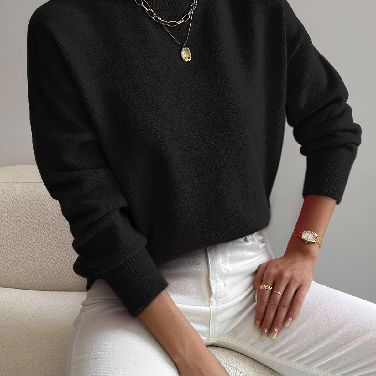 Trui Dames met Mock Neck | Zacht & Flexibel Draagcomfort