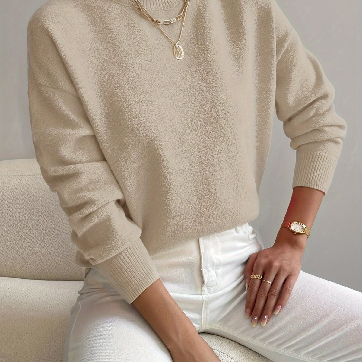 Trui Dames met Mock Neck | Zacht & Flexibel Draagcomfort