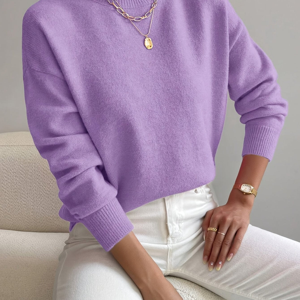 Trui Dames met Mock Neck | Zacht & Flexibel Draagcomfort