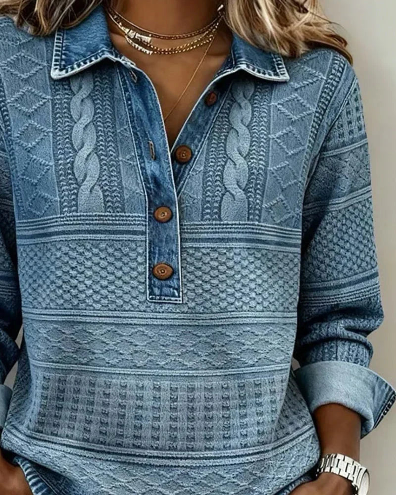 Trui met polokraag dames | Half knoopsluiting & stijlvol structuurdesign