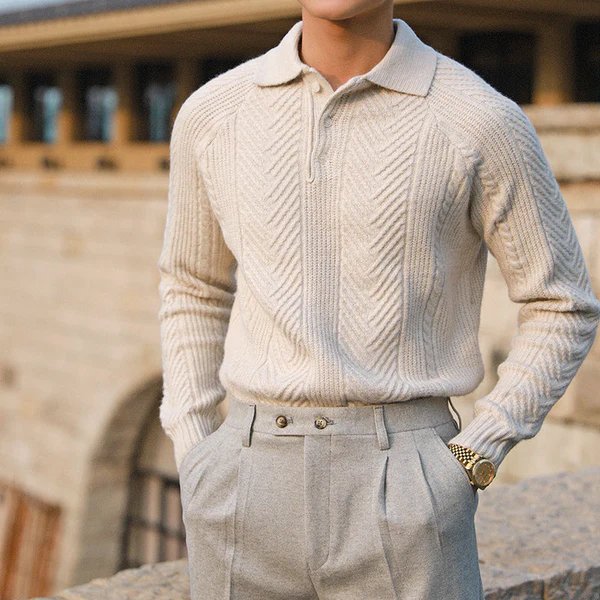 Truien Heren | Trui | Button-Down Kraag & Structuur voor Verzorgde Look