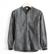 Henry Brook Lange Mouwen Linnen Shirt