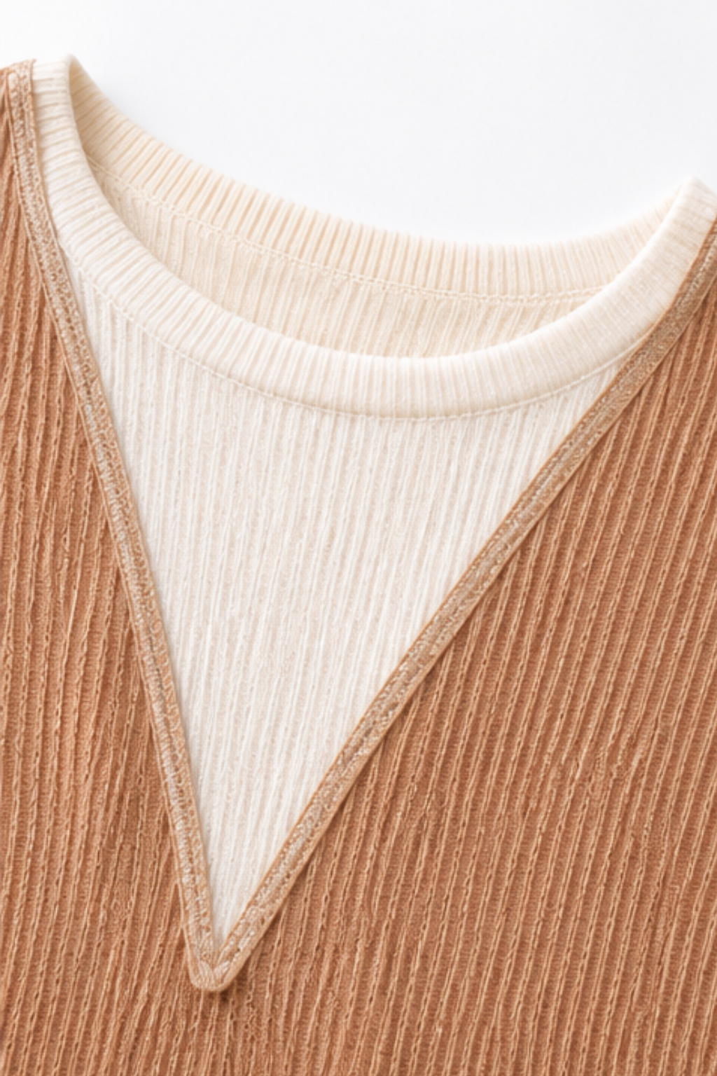 Corvella – Geknoopte Kleurblok Drop-Shoulder Trui