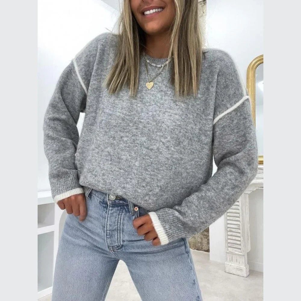 Trendy Dames Trui Met Ronde Hals - Misha