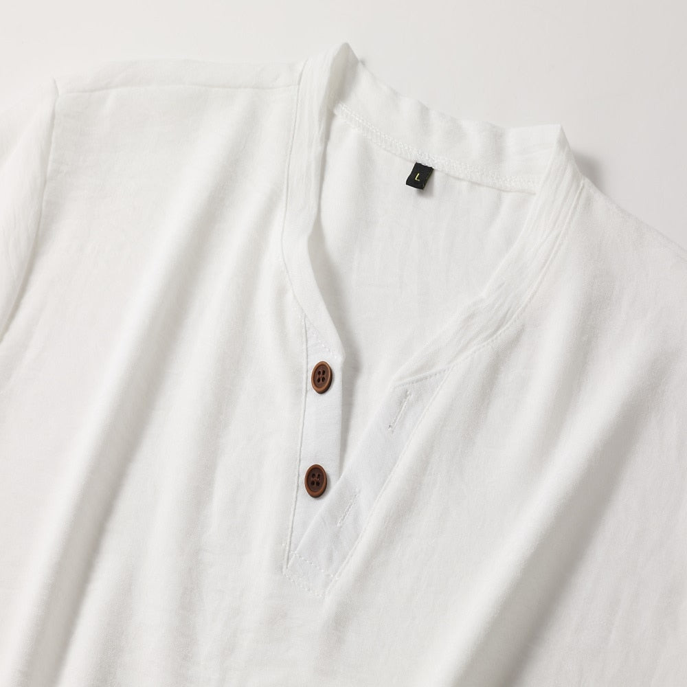 V Hals Shirt Heren | Korte Mouwen & Slim Fit