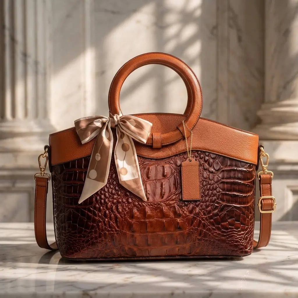 L'Adrienne Geperst Vintage Leren Tas
