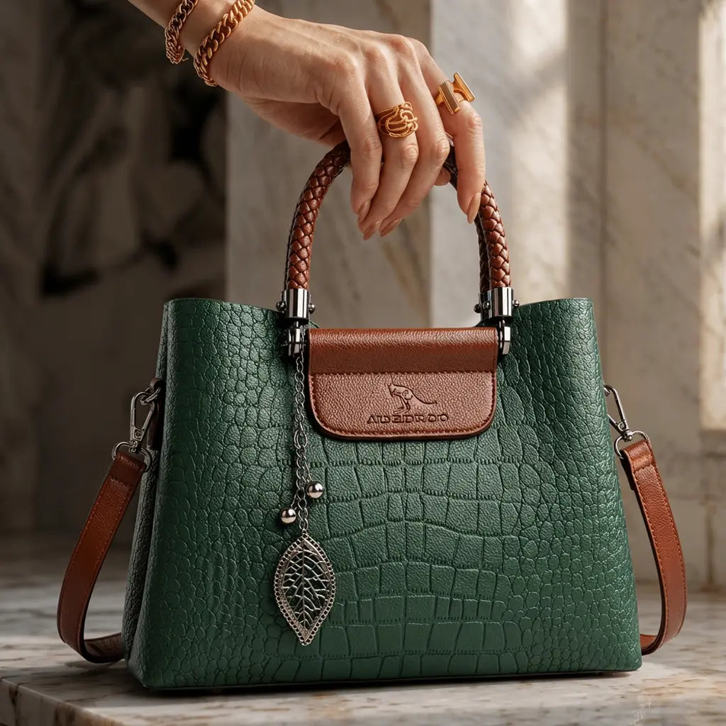L'Éloriée Gegraveerde Vintage Leren Tas