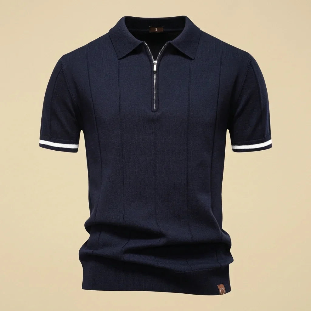 Amalfi Tipped Cuff Zip Polo