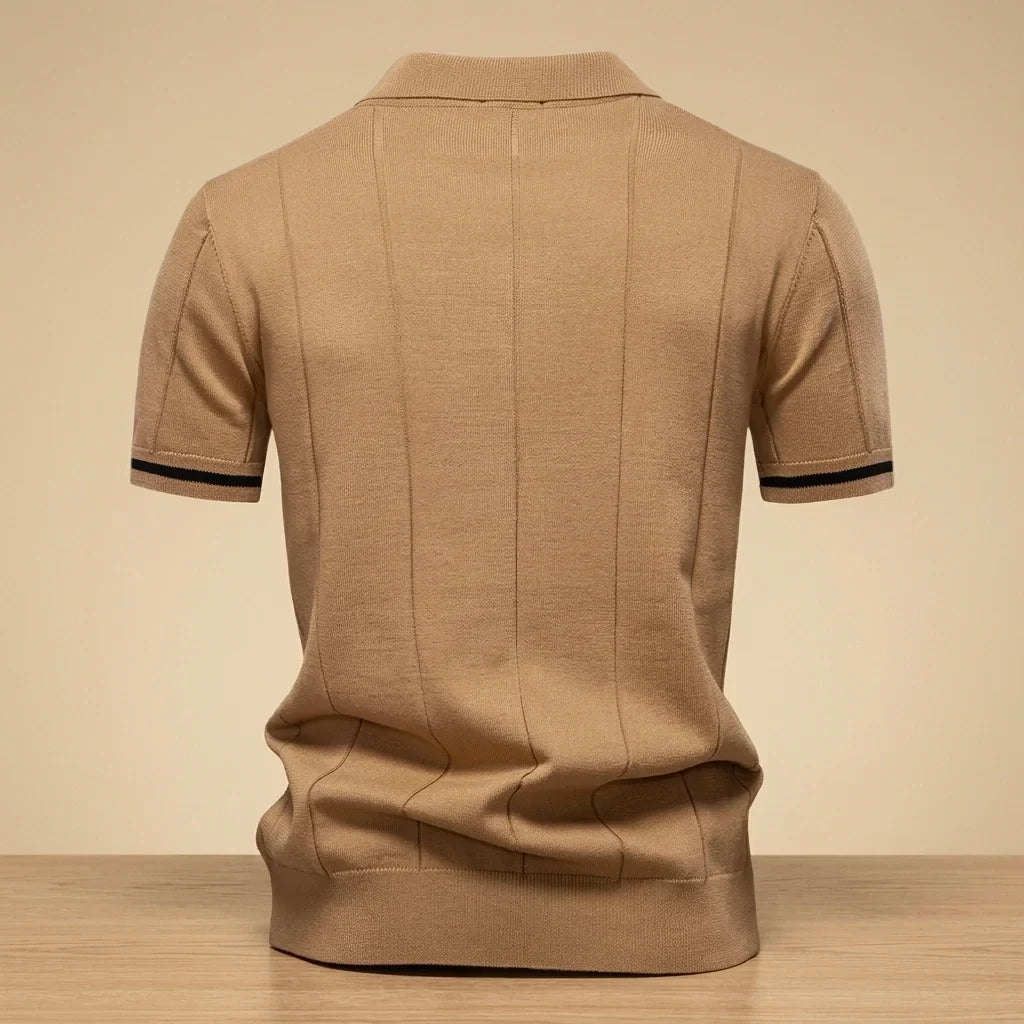 Amalfi Tipped Cuff Zip Polo