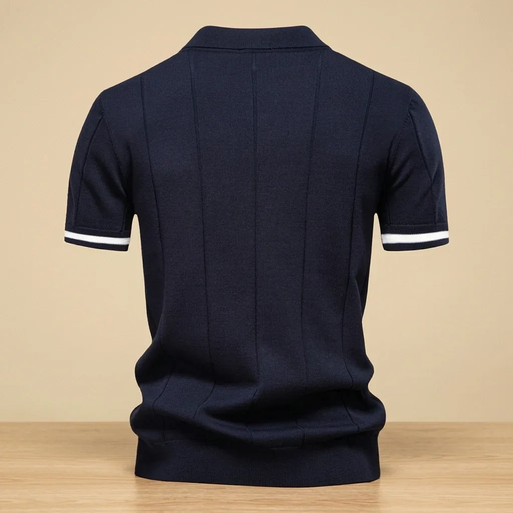 Amalfi Tipped Cuff Zip Polo