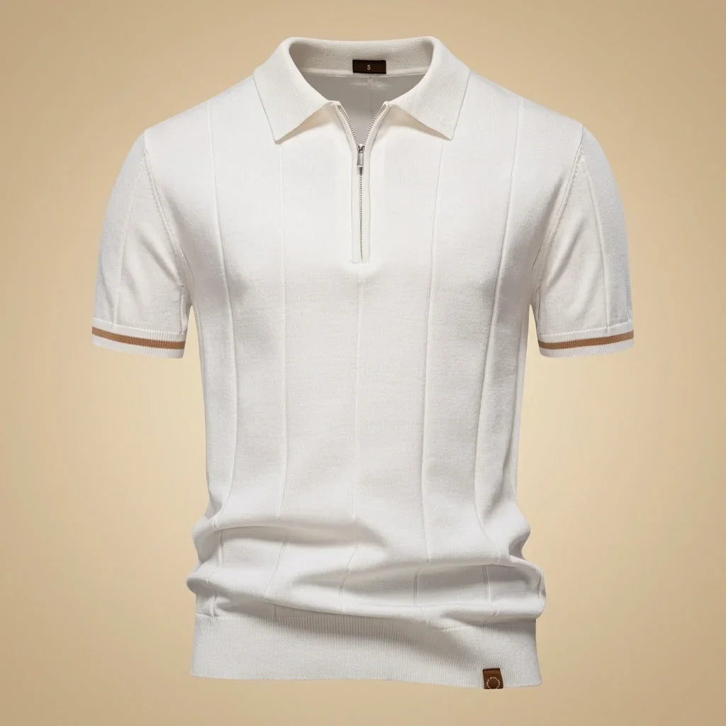 Amalfi Tipped Cuff Zip Polo