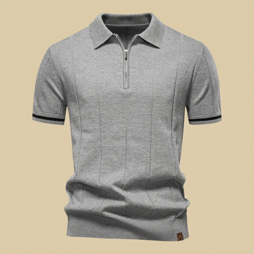 Amalfi Tipped Cuff Zip Polo
