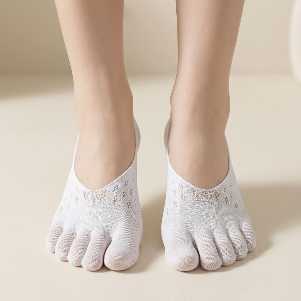 Onzichtbare Ademend Anti-Slip Tenen Sokken