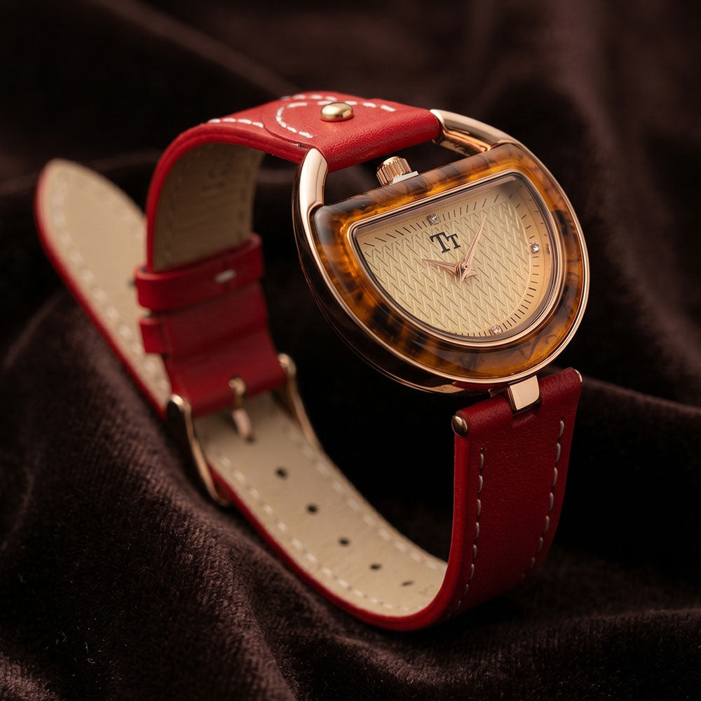 Dorée Leren Horloge