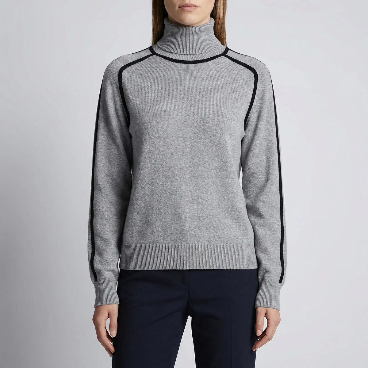 Dames Brei Sweater met Contrast Afwerking