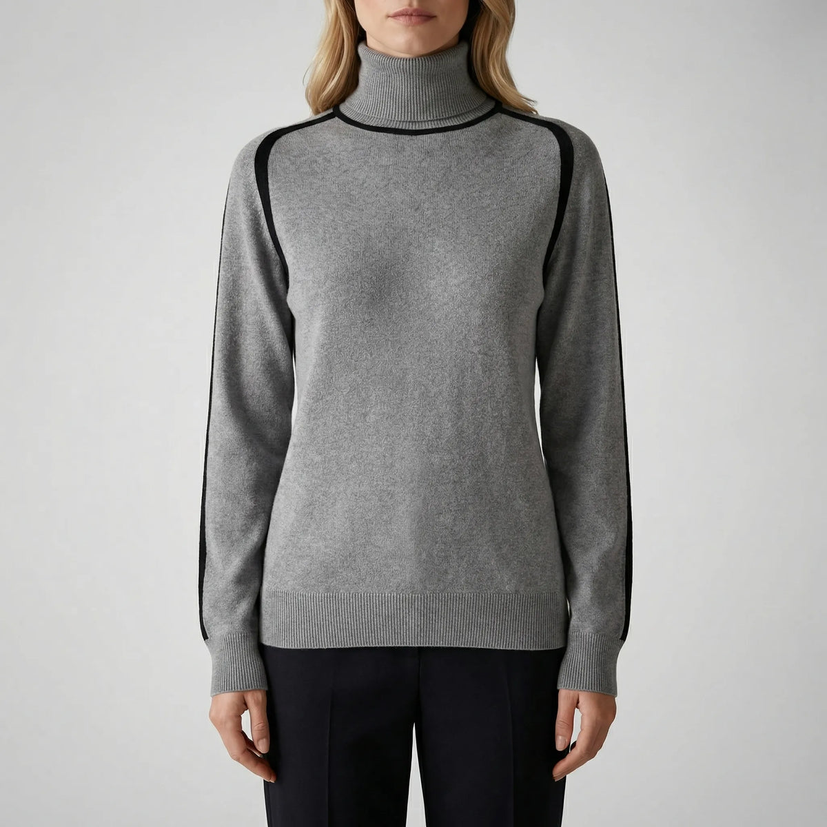 Dames Brei Sweater met Contrast Afwerking