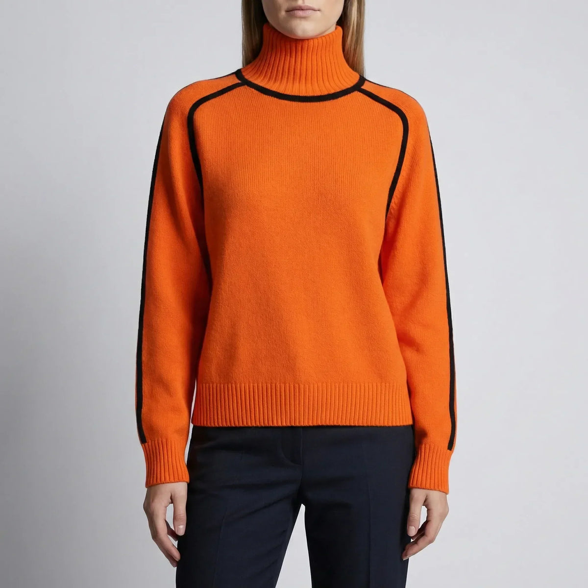 Dames Brei Sweater met Contrast Afwerking